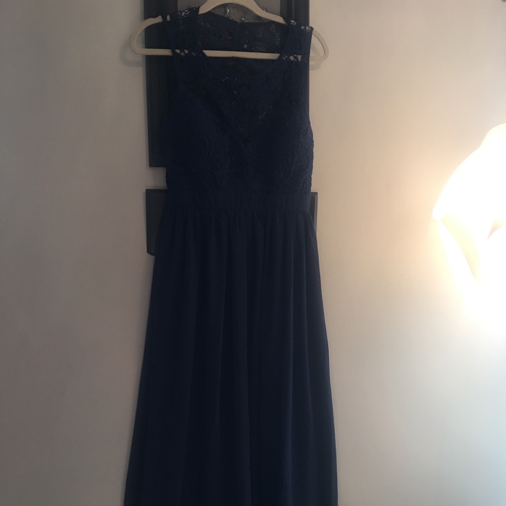 Long lace dress- Navy Blue